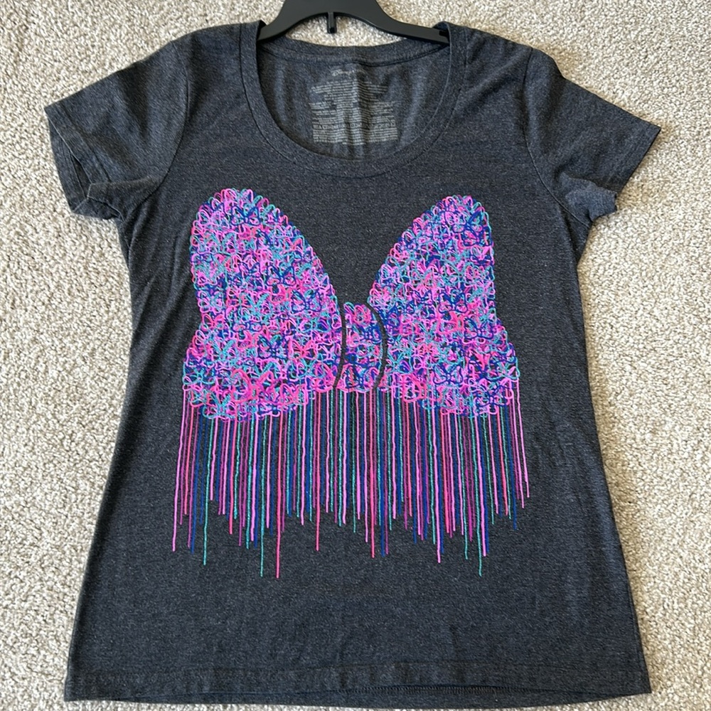Charcoal Minnie Multicolor Bow Tee